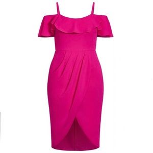 City Chic Fuchsia Midi Dress